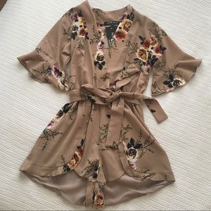 Floral romper with bell sleeves